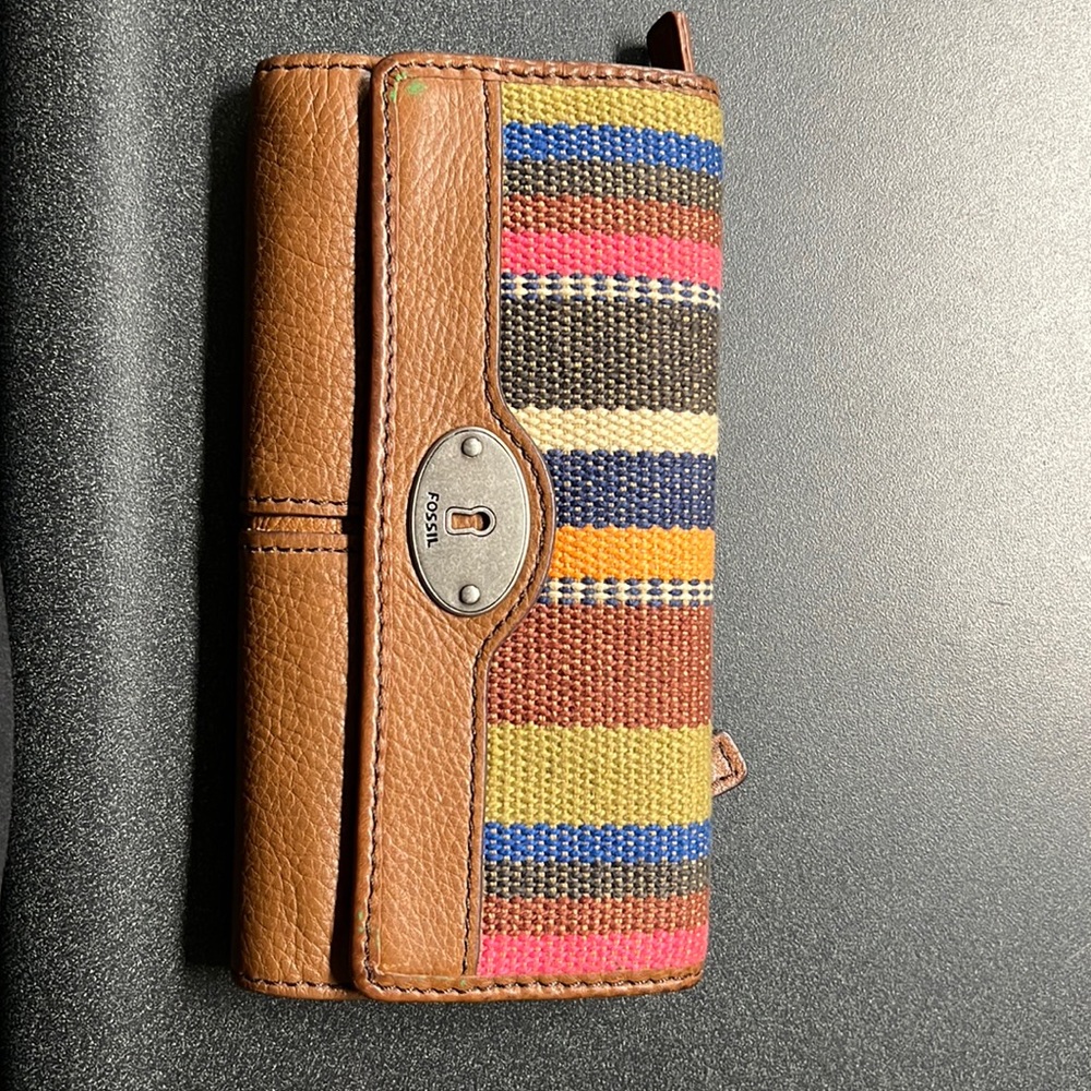 Fossil wallet; 7 1/2” by 4”